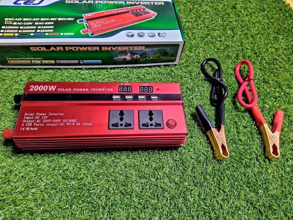 Invertor solar 12V 2000W ,USB, 220v Prize acumulator panou fotovoltaic