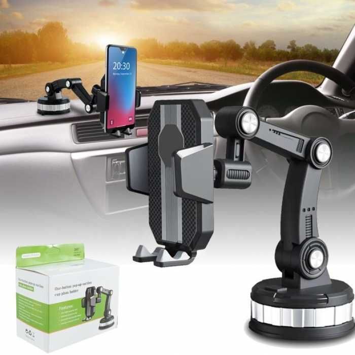 Стойка за телефон за кола, Поставка с вендуза, от 60 до 100мм