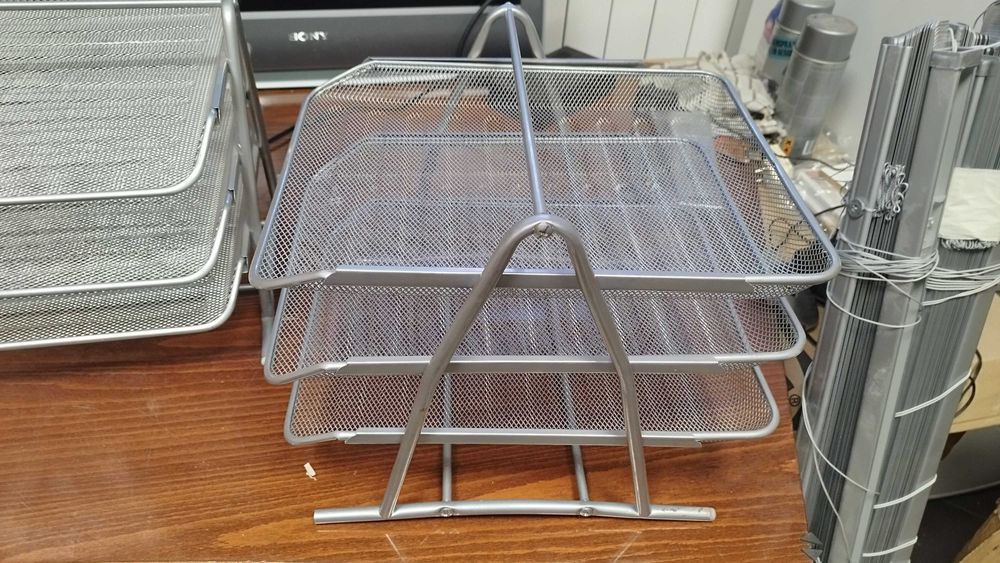 Метален органайзер за документи - Поставка за документи -  с 3 рафта