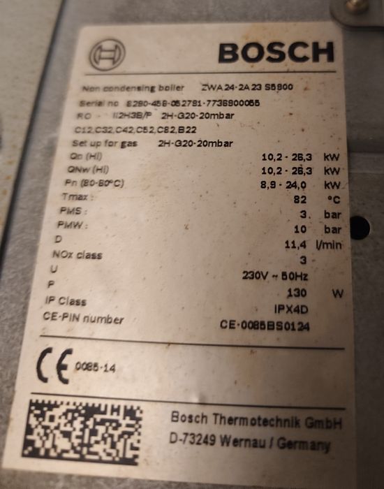 Centrală termică  Bosch gaz 4000w recent schimbată!
