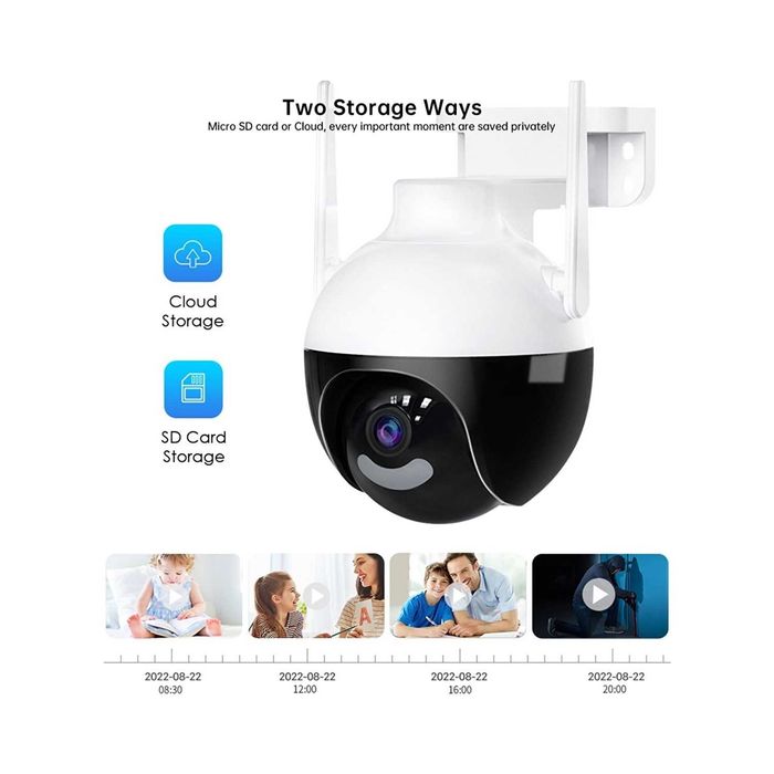+32GB 6MP - ICSEE SMART SPHERE 4LED WI-FI охранителна камера 360 PTZ