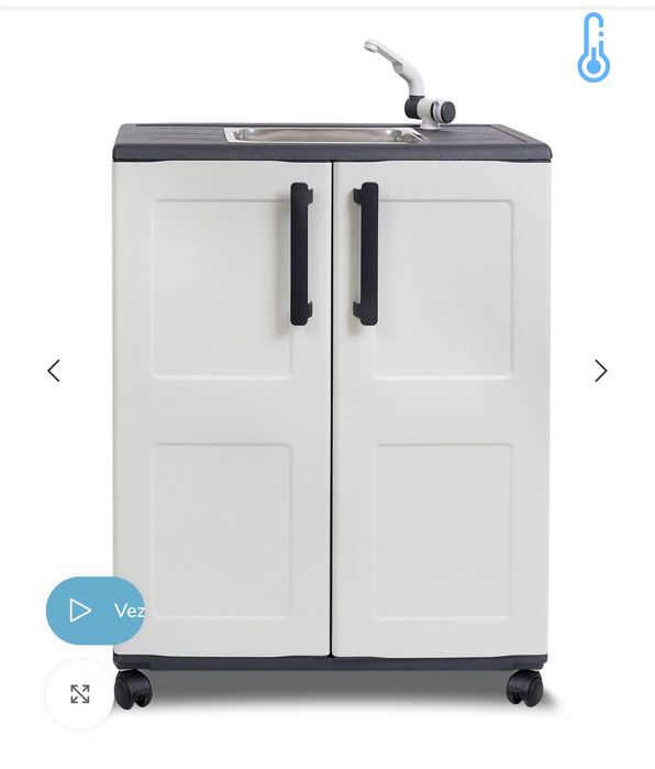 Chiuvetă mobilă Outdoor – cu rezervoare apă, ideală terasă / grădină