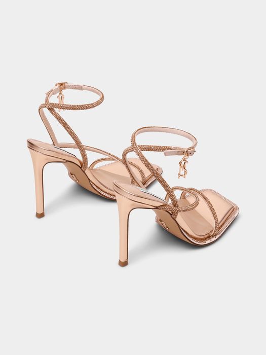 STEVE MADDEN оригинални златисти сандали на ток с камъни