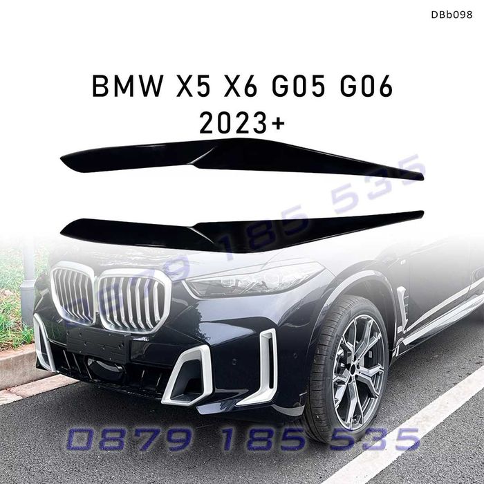 Вежди за фарове BMW X5 X6 G05 G06 2023 гланц черен DBb098 tuning vejdi жмв х5 х6 г05 г06