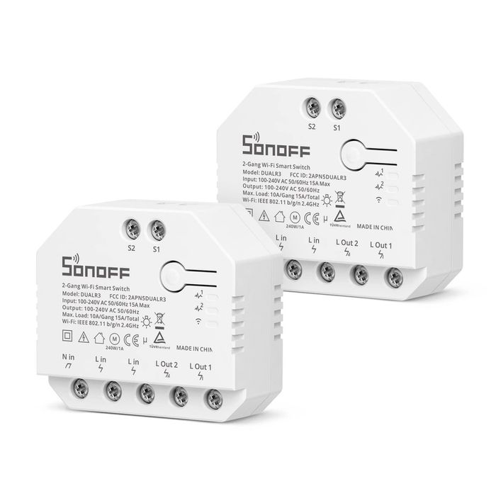 Смарт прекъсвач двоен SONOFF DUAL R3 2-Gang 2-Way