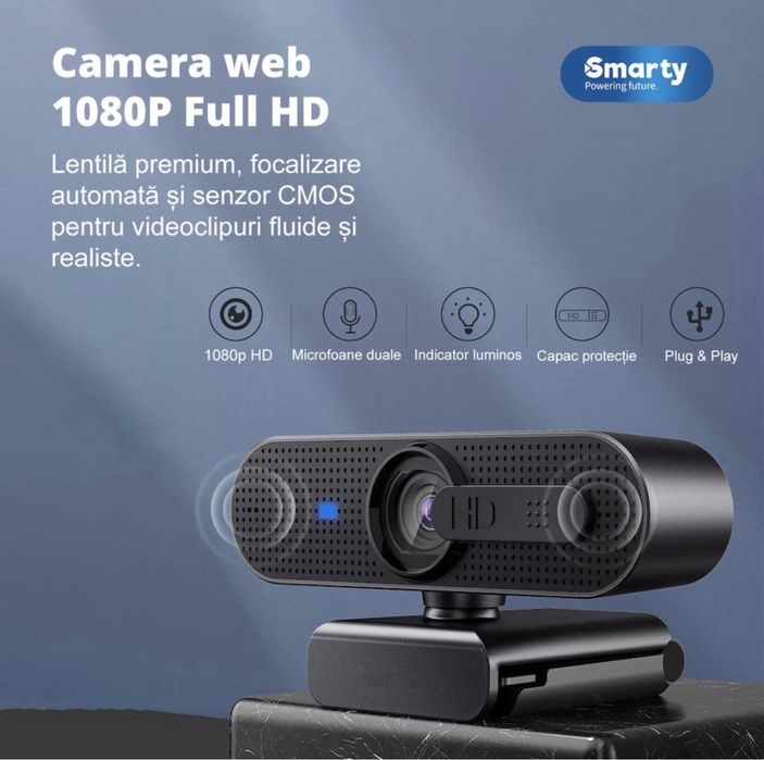Camera Web Smarty® Jelly C-Vision Pro,microfon incorporat, rotire 360