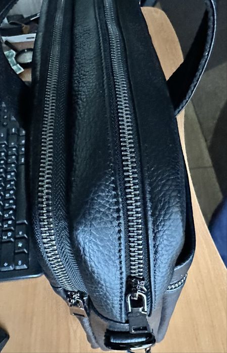 Мъжка луксозна офис чанта за лаптоп 15”/Бизнес куфарче от естест.кожа!