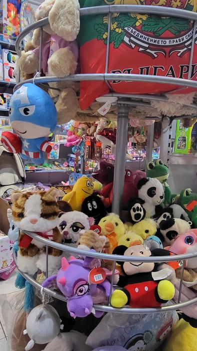 Плюшени играчки различни животни и модели легнало Коте Сиво 50см