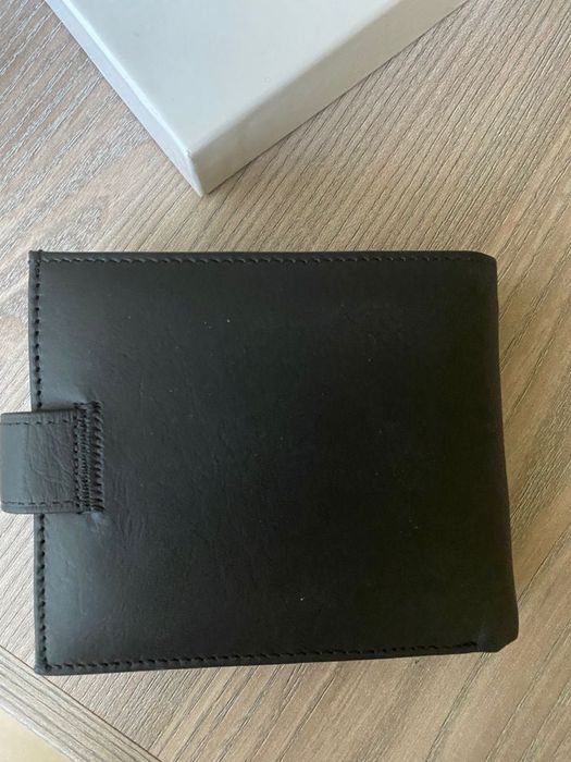 Мъжко портмоне от естествена италианска кожа – черно