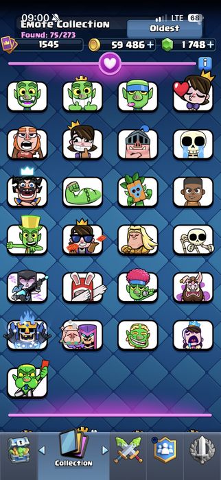 Clash Royale 11.5к | 122/123 карты | 1748 гемов | Max карты