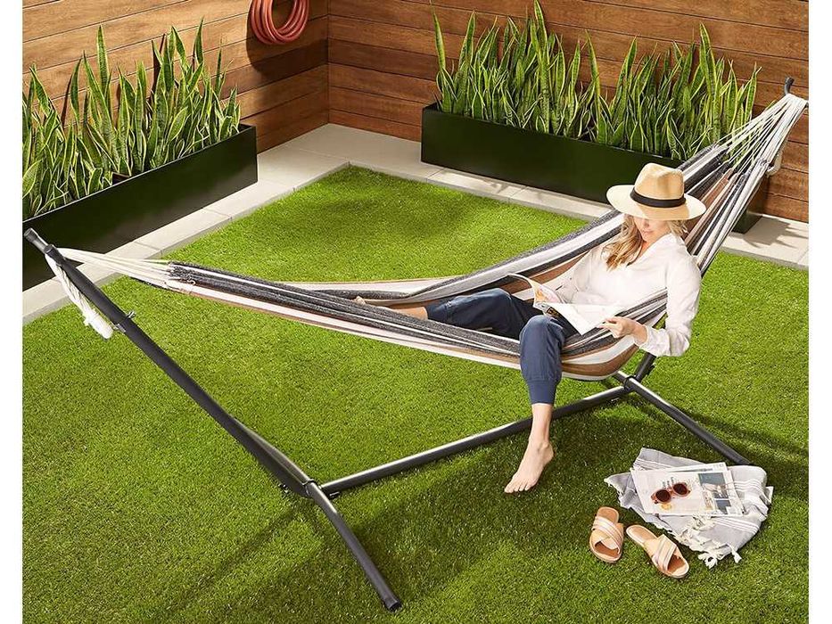 Градински хамак ХЛ размер, 200х150 см, калъф за съхранение, до 200 кг