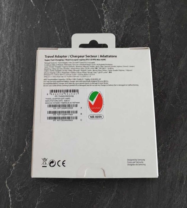 Incarcator Samsung 45W - FAST charging / Incarcare rapida - Priza si Cablu USB-C - Nou !