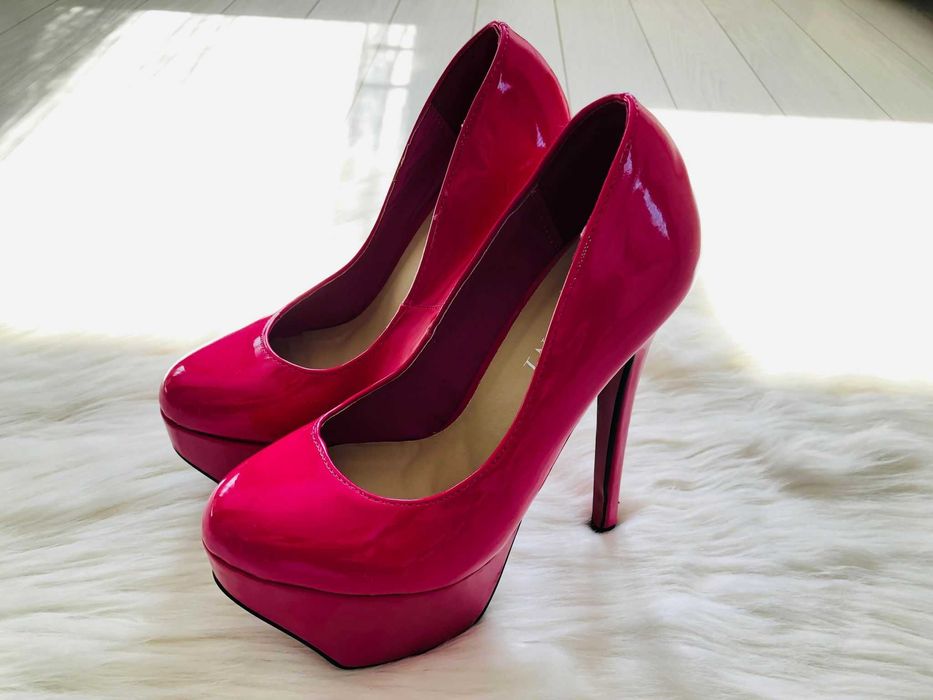 Pantofi cu toc, dama, fuchsia, nr 37, noi