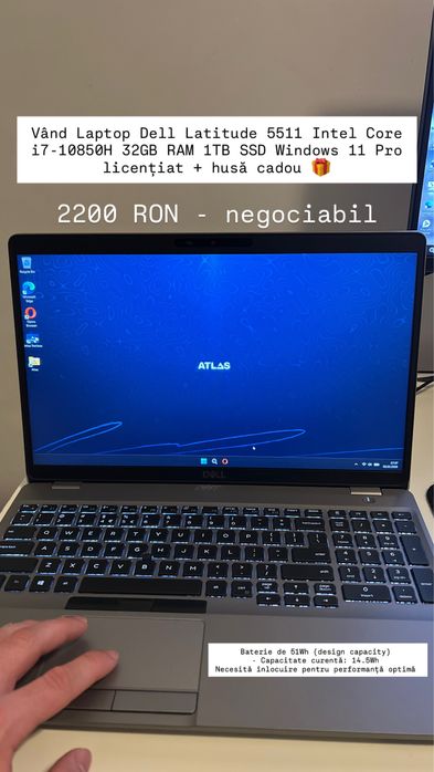 Laptop Dell Latitude 5511 - i7-10850H, 32GB RAM, 1TB SSD