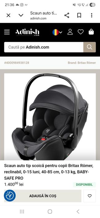 Scoica auto Britax Romer
