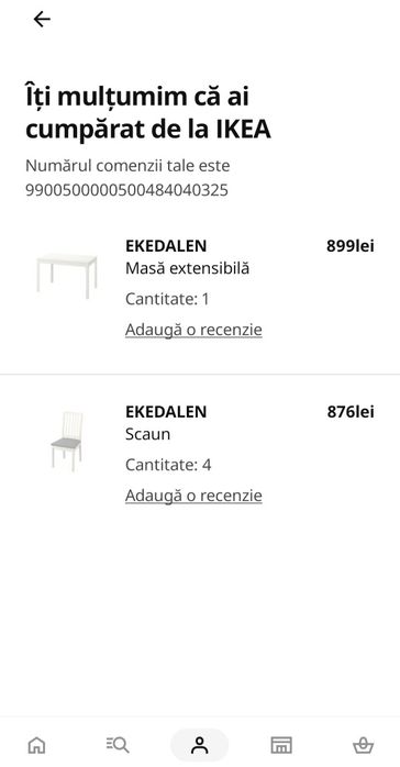 Set masa bucatarie extensibila & 4 scaune albe IKEA 120/180 X 80 cm