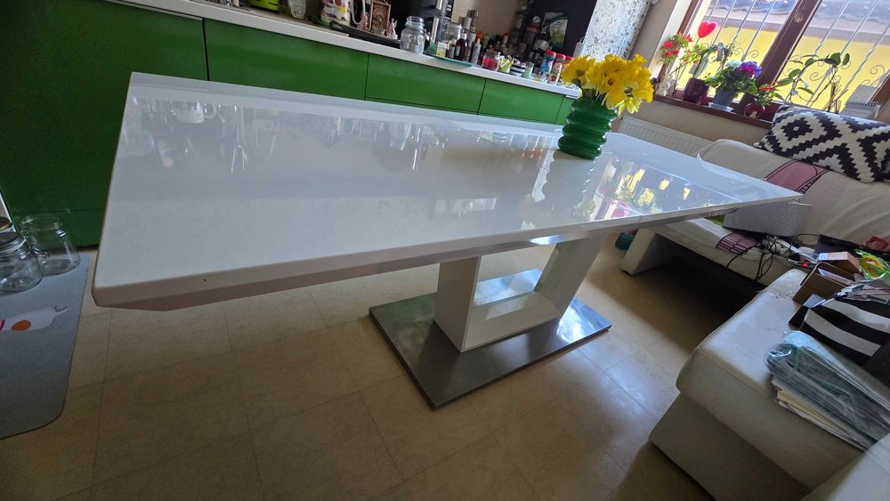 Masa alba living extensibila 160/220×90×76