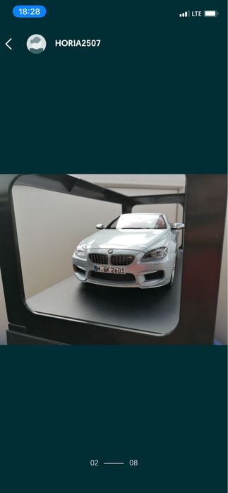 BMW M6 CONVERTIBLE SILVER macheta auto scara 1:18 PARAGON