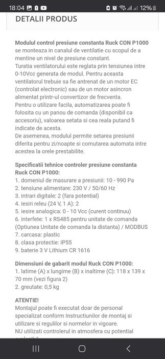 Vând două controlere de presiune