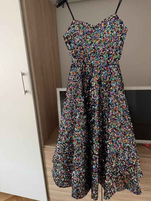 Rochie paiete multicolore facuta la comanda