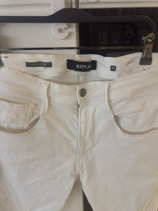 Бели Мъжки дънки Replay slim fit