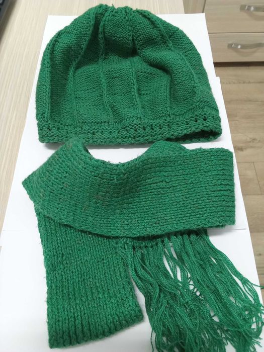 Bereta si fular, dama, impletite manual