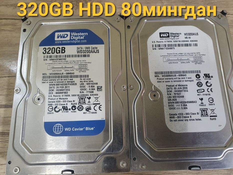 Компютер ва ноутбук учун оригинал HDD, 100% ишлайди,нархи расмда ёзилг