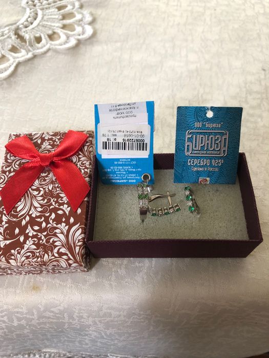 Мода серебро серьги и кольцо