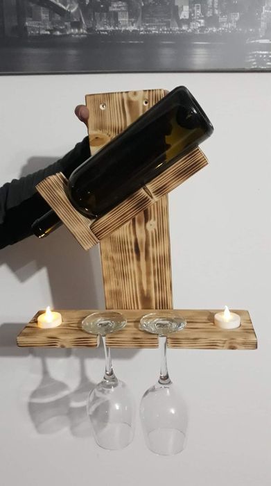 Suport sticle de vin din lemn