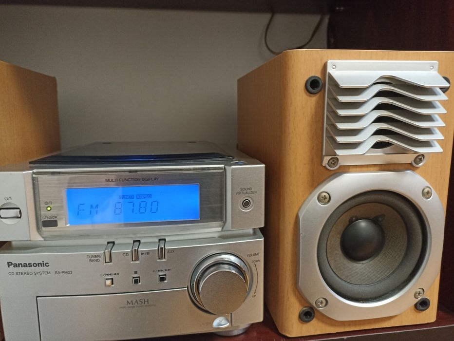 Minisistem original Panasonic SA-PM03 cu CD, tuner, amplificare, super