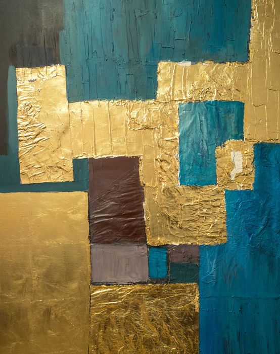 Tablou abstract acrilic -tehnica mixta 100x120cm