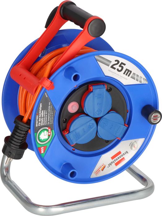 Удлинитель на катушке Brennenstuhl 3 розетки кабель 25 м (Bremaxx)