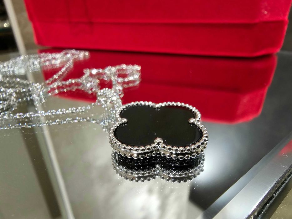 Van Cleef & Arpels VCA Silver Black Long Magic Alhambra Дамско Колие