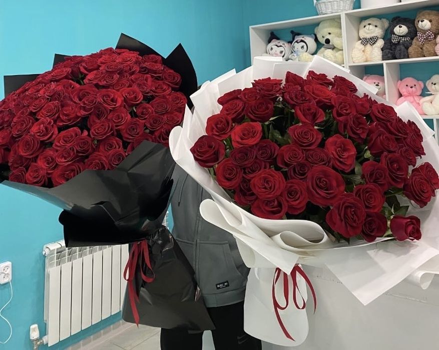 Метровые розы и тюльпаны