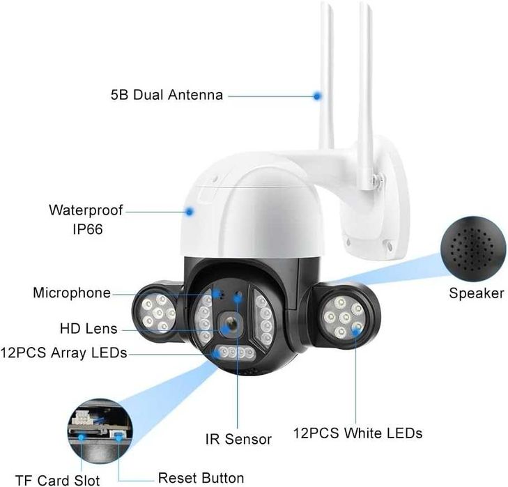 +карта 32GB A10 5mp IP CAMERA INFRARED външна камера icsee