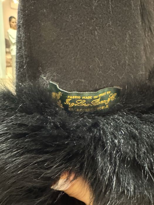 Palton lana cu blana naturala