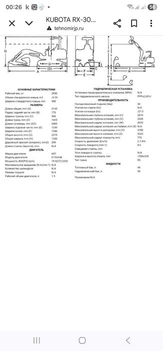 Продам мини-экскаватор KUBOTA RX 303 (3тонн)