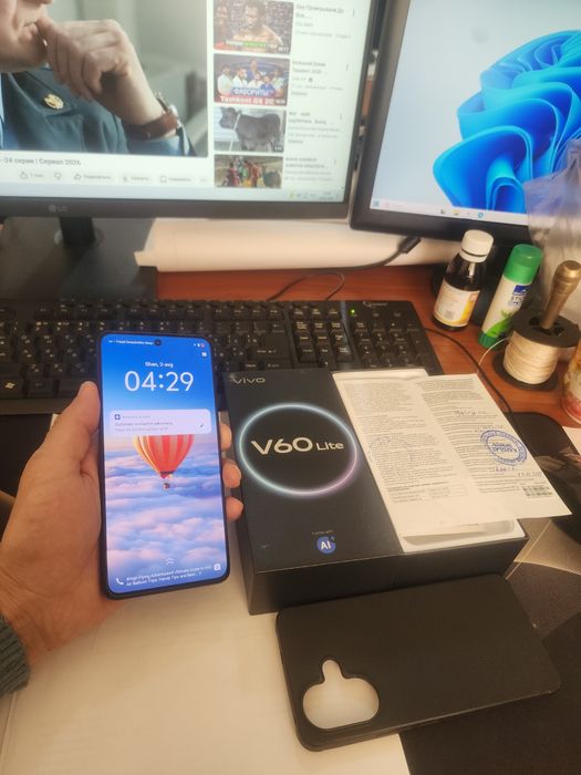 Vivo V60lite 8+8/256gb(2025) 1oylik iwlawi zur aybi yuq tozza telefon