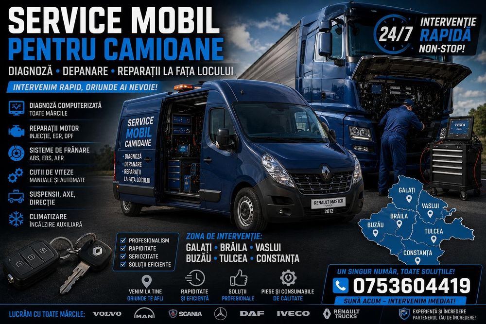 Service Mobil Camioane/ Semiremorci Galați -24/7