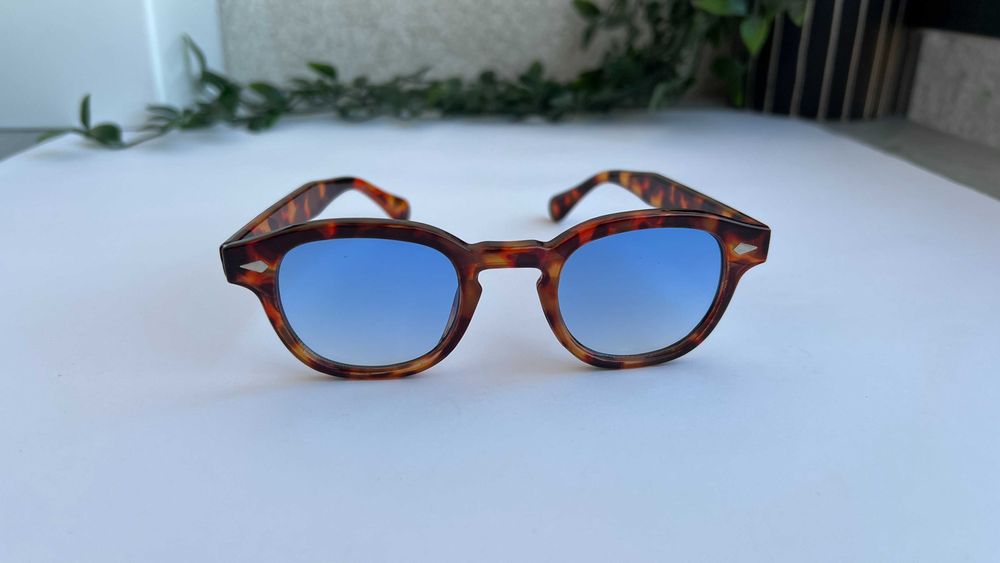 Ochelari de soare Moscot Lemtosh Rama animal print Lentile albastre