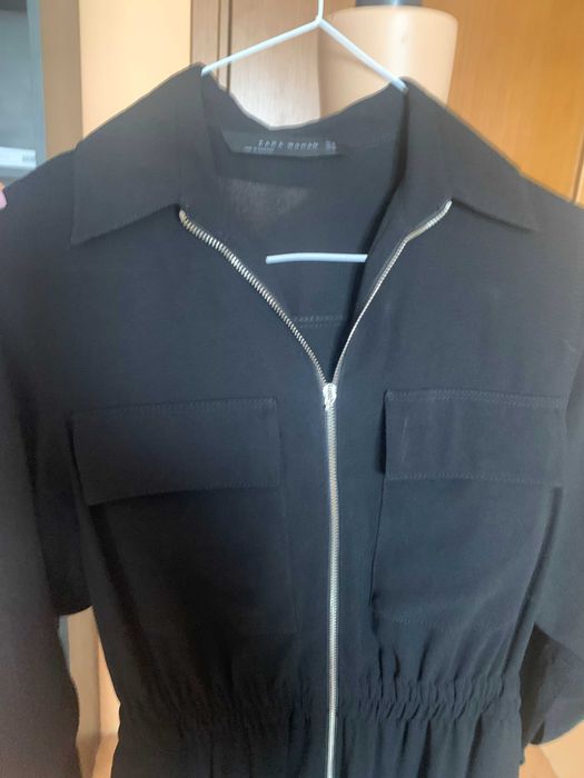 Черен гащеризон Zara с ефектен цип, размер S/M