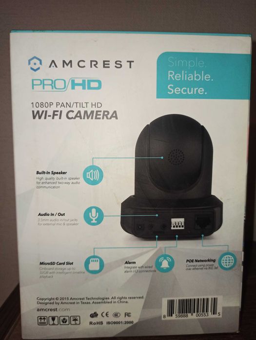 Внутренняя беспроводная камера Amcrest ProHD 1080P 2MP (1920TVL)