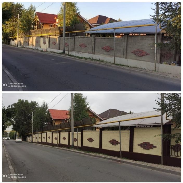 Покраска стен ворот крыши