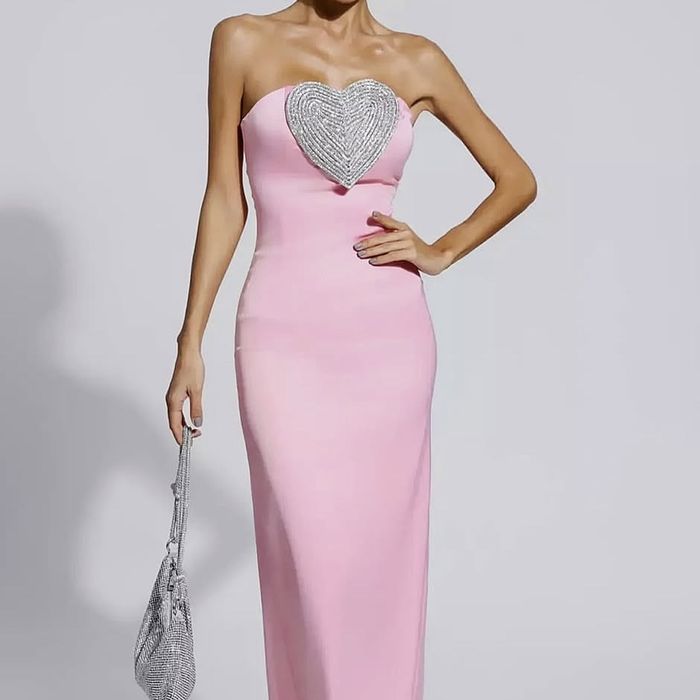 Официална/Елегантна Розова Рокля