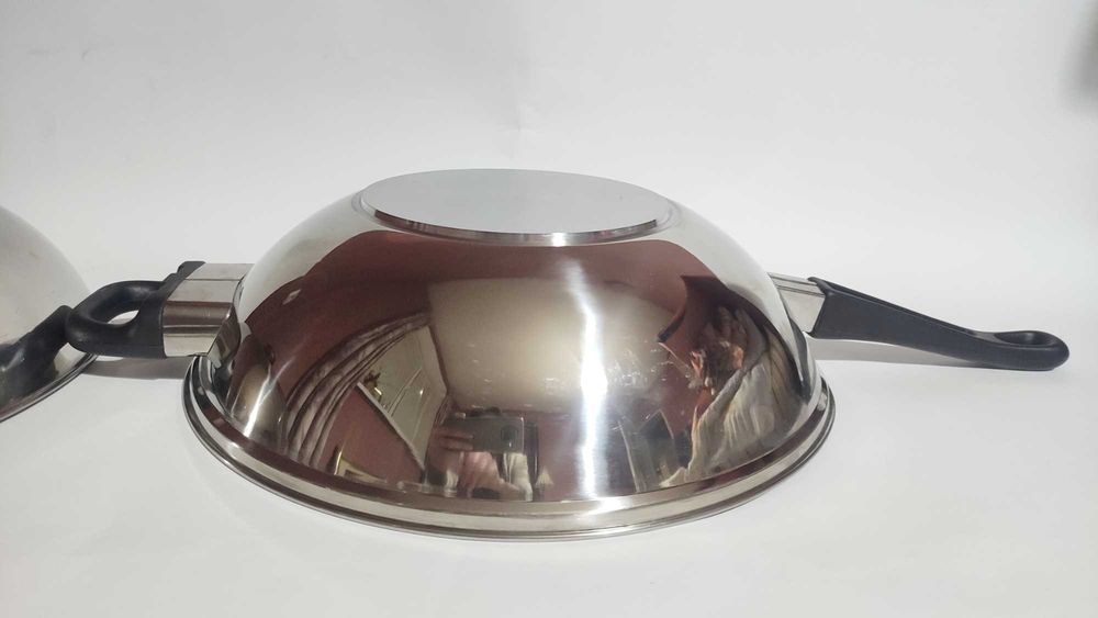 Уок тиган от неръждаема стомана с две дръжки