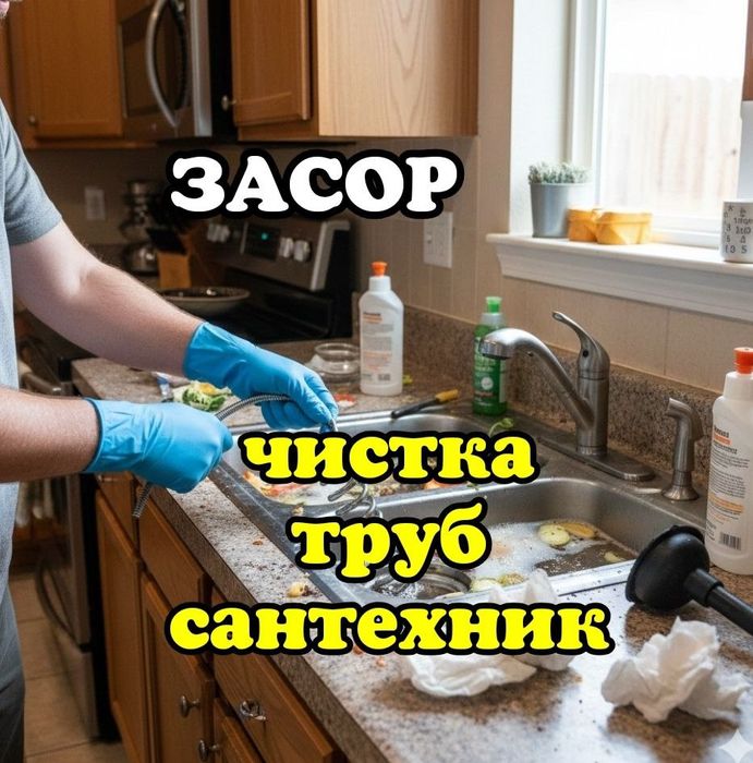 Засор/ Чистка канализации замена сифона/ Сантехник.Канализация тозалаш