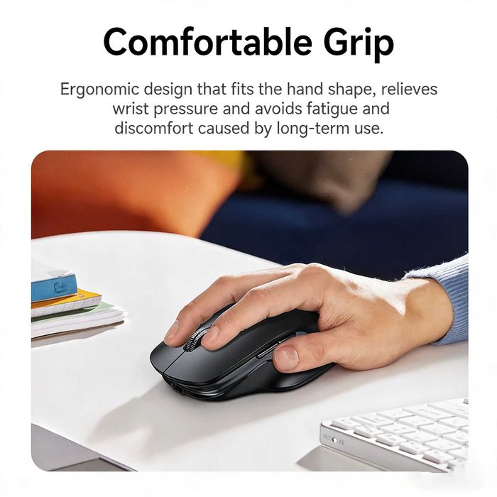 Mouse Wireless HOCO GM40 Dixon RGB, 2.4G + Bluetooth, 400mAh, 7 Butoane, Negru
