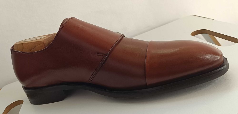 Pantofi de lux 40 monk lucrati manual Minelli NOI piele naturala