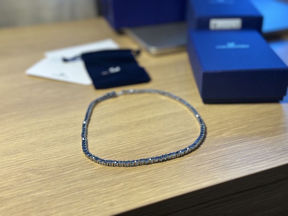 Colier Swarovski Matrix Tennis bleumarin