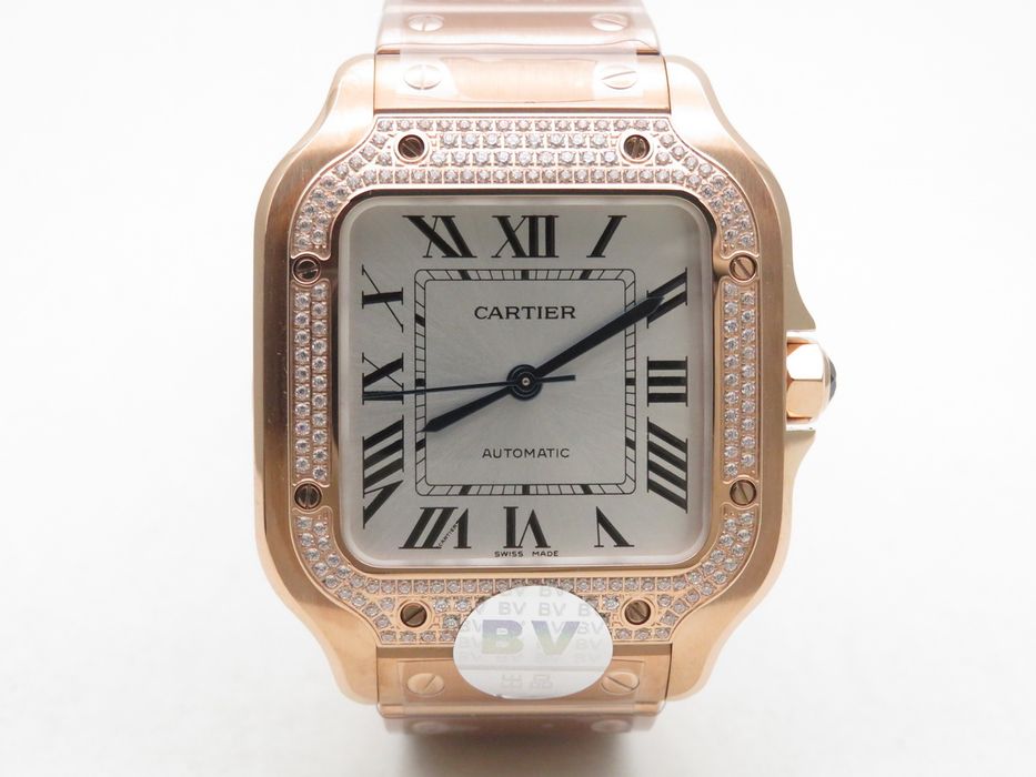 Cartier Santos de Cartier 35mm Дамски - Розово злато и диаманти - QC снимки